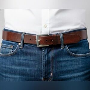 Leather Island Designed By Bill Lavin Vintage Chunky Leather Belt - Brown